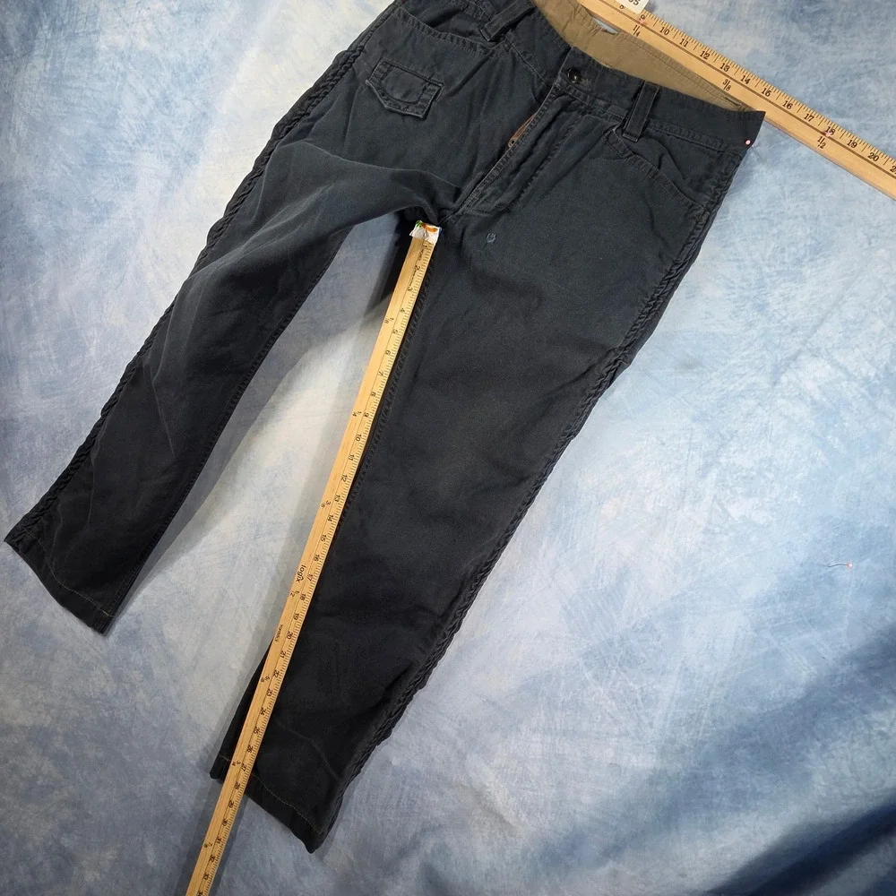 Diesel Mens Ruched Side Seam Cotton Trousers Pants Faded Black Size 29 - Picture 6 of 9
